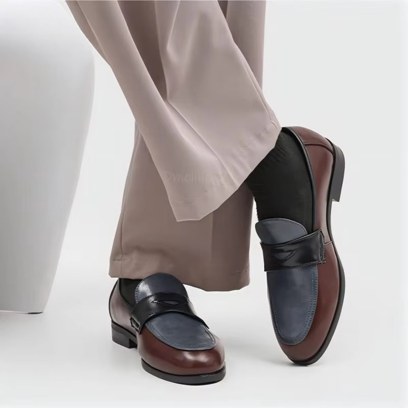 Two Tone Color Block Loafers S - Leather Shoe Polish review and price